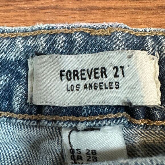 Forever 21 Los Angeles Distressed Skinny Jeans Acid Wash| Women Size 28 - Picture 11 of 13